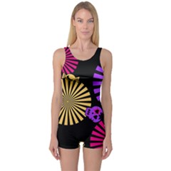 Seamless Halloween Day Of The Dead One Piece Boyleg Swimsuit by danenraven