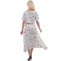 Spaceship Pattern Star Cross Front Sharkbite Hem Maxi Dress View2