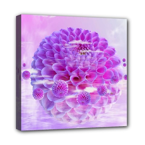 Dahlia Blossom Bloom Dahlias Fall Mini Canvas 8  X 8  (stretched) by danenraven
