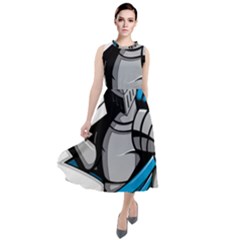 Sword Knight Fictional Character Legionary Warrior Round Neck Boho Dress by danenraven