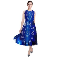 Astrology Horoscopes Constellation Round Neck Boho Dress by danenraven