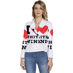 I Love White Wine Women s Long Sleeve Revers Collar Cropped Jacket by ilovewhateva