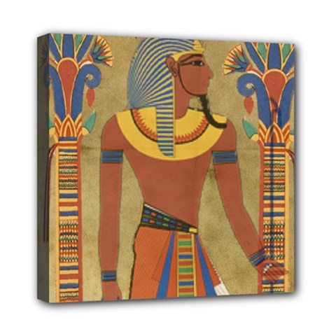 Egyptian Tutunkhamun Pharaoh Design Mini Canvas 8  X 8  (stretched) by Mog4mog4