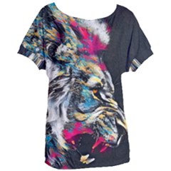 Angry Male Lion Roar Women s Oversized Tee by Mog4mog4
