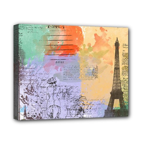 Scrapbook Paris Vintage France Canvas 10  X 8  (stretched) by Mog4mog4