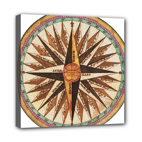 Vintage Sign Nautical Ship Compas Mini Canvas 8  X 8  (stretched) by Mog4mog4
