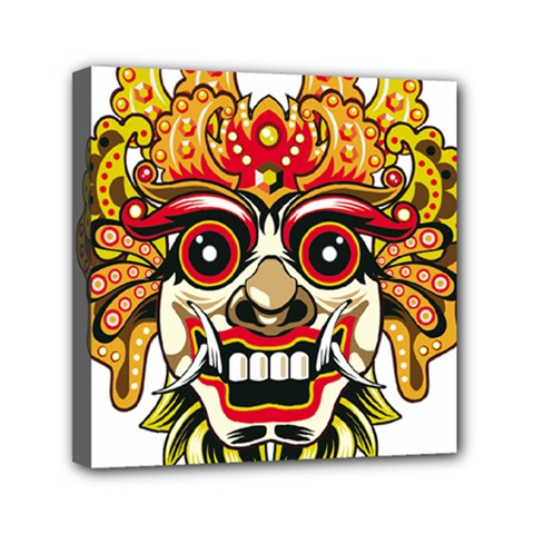 Bali Barong Mask Euclidean Vector Chiefs Face Mini Canvas 6  X 6  (stretched) by Mog4mog4
