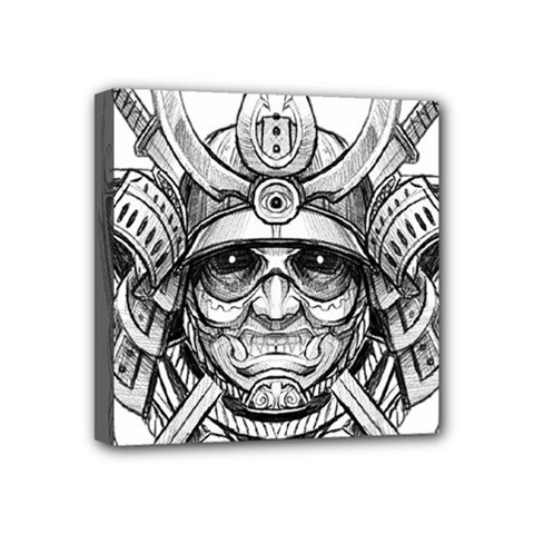 Drawing Samurai Tattoo Sketch Japanese Samurai Mini Canvas 4  X 4  (stretched) by Mog4mog4