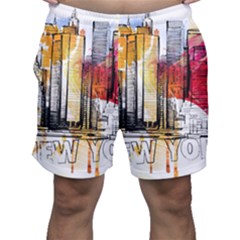 New York City Skyline Vector Illustration Men s Shorts by Mog4mog4