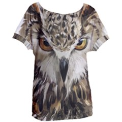 Vector Hand Painted Owl Women s Oversized Tee by Mog4mog4