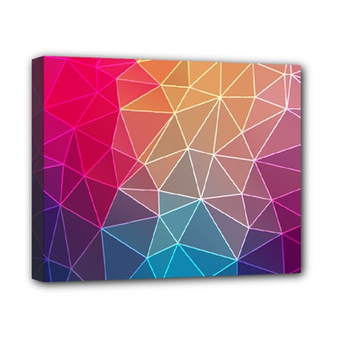 Multicolored Geometric Origami Idea Pattern Canvas 10  X 8  (stretched) by Bakwanart