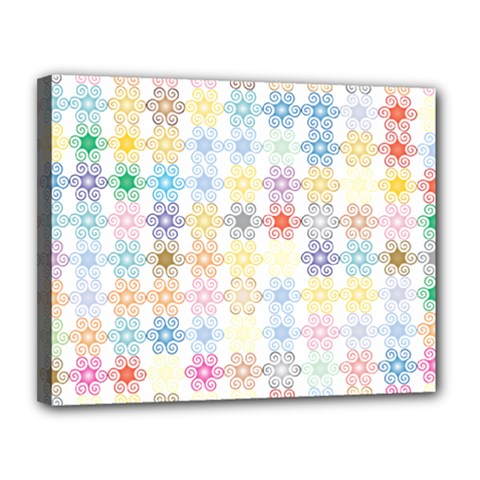 Spirals Twirls Abstract Geometric Art Pattern Canvas 14  X 11  (stretched) by Bakwanart