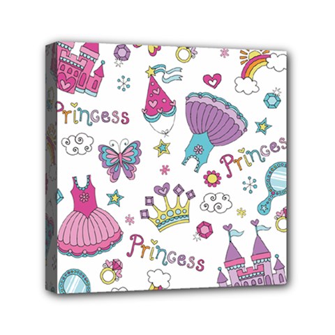 Princess Element Background Material Mini Canvas 6  X 6  (stretched) by Bakwanart