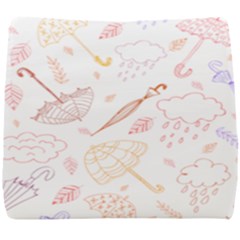 Weather Umbrella Rain Cloud Seamless Doodle Pattern Seat Cushion by Bakwanart