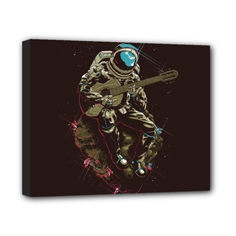 Astronaut Playing Guitar Parody Canvas 10  X 8  (stretched) by Bakwanart