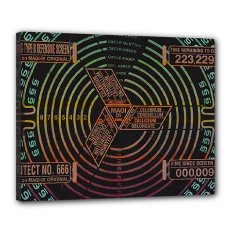 Black And Green Area Rug Neon Genesis Evangelion Computer Communication Canvas 20  X 16  (stretched) by Bakwanart