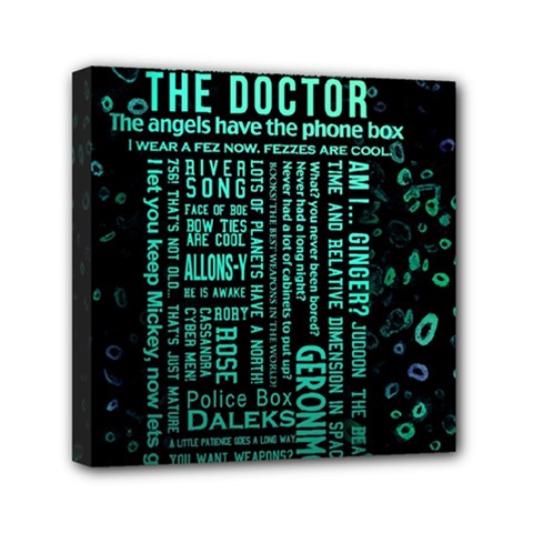 Tardis Doctor Who Technology Number Communication Mini Canvas 6  X 6  (stretched) by Bakwanart