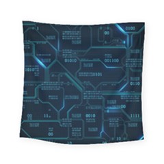 Technology Computer Circuit Boards Electricity Cpu Binary Square Tapestry (small) by Bakwanart