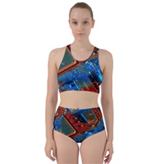 Gray Circuit Board Electronics Electronic Components Microprocessor Racer Back Bikini Set by Bakwanart