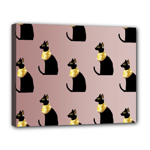 Cat Egyptian Ancient Statue Egypt Culture Animals Canvas 14  X 11  (stretched) by 99art