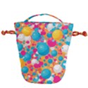 Circles Art Seamless Repeat Bright Colors Colorful Drawstring Bucket Bag View1