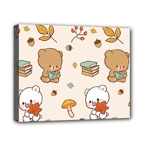 Bear Cartoon Background Pattern Seamless Animal Canvas 10  X 8  (stretched) by 99art