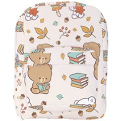 Bear Cartoon Background Pattern Seamless Animal Full Print Backpack by 99art