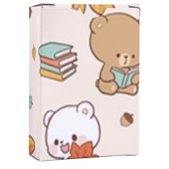 Bear Cartoon Background Pattern Seamless Animal Playing Cards Single Design (rectangle) With Custom Box by 99art