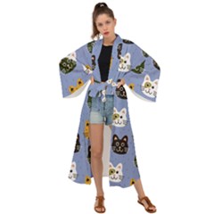 Cat Cat Background Animals Little Cat Pets Kittens Maxi Kimono by 99art