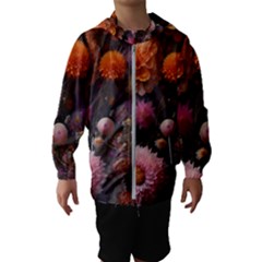 Flowers Petals Blossoms Art Flora Kids  Hooded Windbreaker by 99art