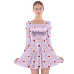 Easter Easter Bunny Hearts Seamless Tile Cute Long Sleeve Skater Dress by 99art
