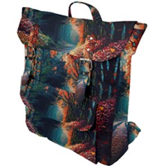 Forest Autumn Fall Painting Buckle Up Backpack by 99art