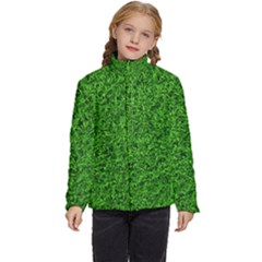 Green Grass Texture Summer Kids  Puffer Bubble Jacket Coat by 99art