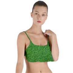 Green Grass Texture Summer Layered Top Bikini Top  by 99art