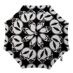 Black And White Deadhead Grateful Dead Steal Your Face Pattern Hook Handle Umbrellas (medium) by 99art