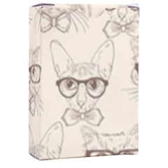 Seamless Pattern Hand Drawn-cats-with Hipster Accessories Playing Cards Single Design (rectangle) With Custom Box by Vaneshart