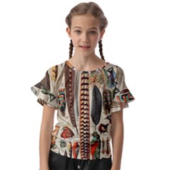 Feathers Birds Vintage Art Kids  Cut Out Flutter Sleeves by Vaneshart