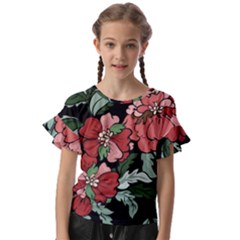 Beautiful Floral Vector Seamless Pattern Kids  Cut Out Flutter Sleeves by Vaneshart