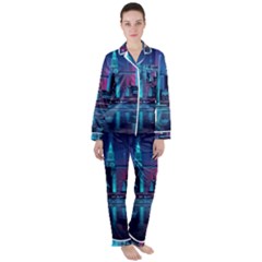 Digital Art Artwork Illustration Vector Buiding City Women s Long Sleeve Satin Pajamas Set	 by 99art