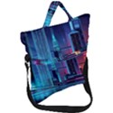 Digital Art Artwork Illustration Vector Buiding City Fold Over Handle Tote Bag View1