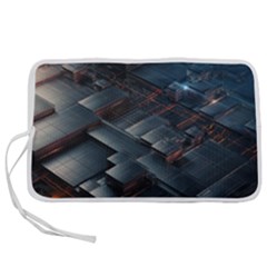 Architectural Design Abstract 3d Neon Glow Industry Pen Storage Case (m) by 99art