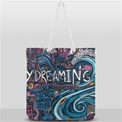 Graffiti Art Psychedelic Art Graphic Design Modern Art Full Print Rope Handle Tote (large) by 99art