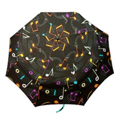 Assorted Color Musical Notes Wallpaper Fabric Folding Umbrellas by 99art