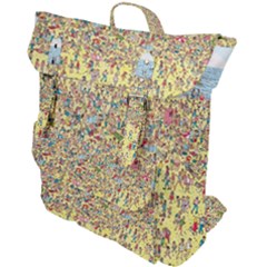 Waldo Cartoon Where s Wally Water Sky Sea Day Nature Buckle Up Backpack by 99art