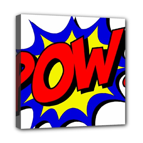 Pow Comic Comic Book Fight Mini Canvas 8  X 8  (stretched) by 99art