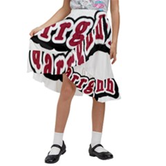Comic-text-frustration-bother Kids  Ruffle Flared Wrap Midi Skirt by 99art