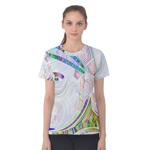 Maasai-man-people-abstract Women s Cotton Tee by 99art