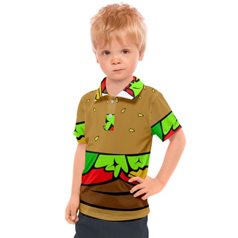 Hamburger-cheeseburger-fast-food Kids  Polo Tee by 99art