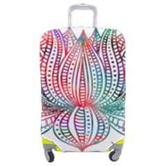 Lotus Feathers Boho Watercolor Luggage Cover (medium) by 99art