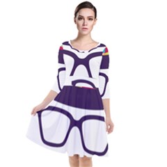 Party Hat Cartoon Quarter Sleeve Waist Band Dress by 99art